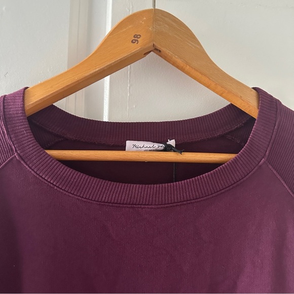 Michael Stars Veronica Terry Plum Puff Sleeve Dress‎ Women’s Size Large NWT - Picture 4 of 16